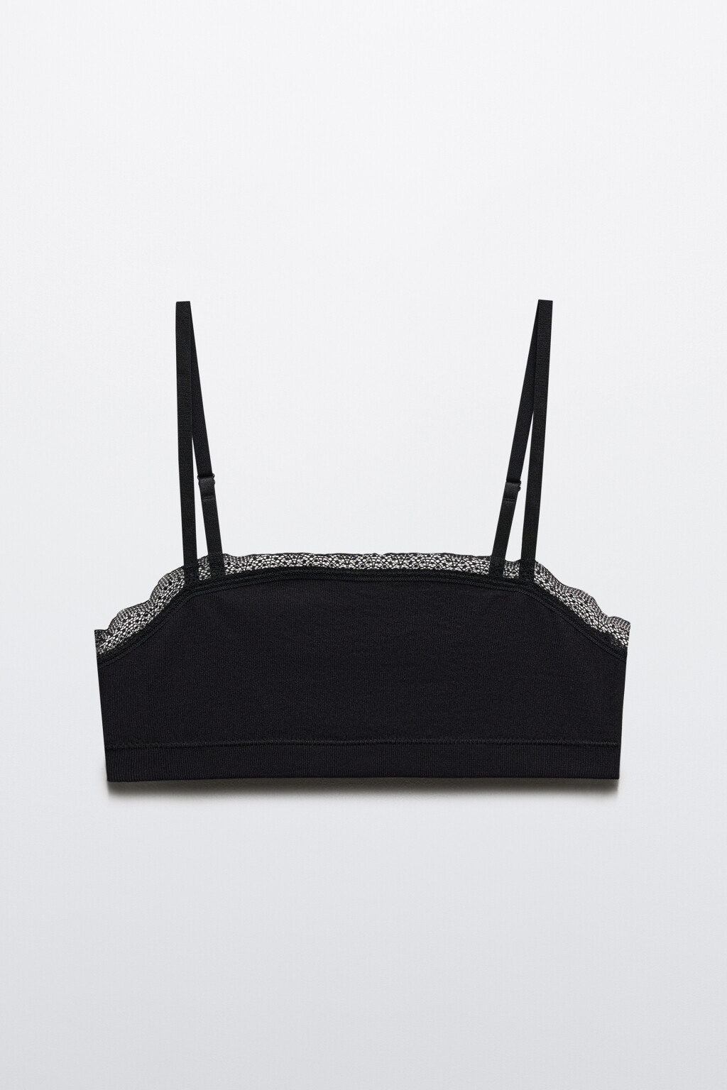 Бюстгальтер-топ бесшовный с кружевом - цвет черный - 5