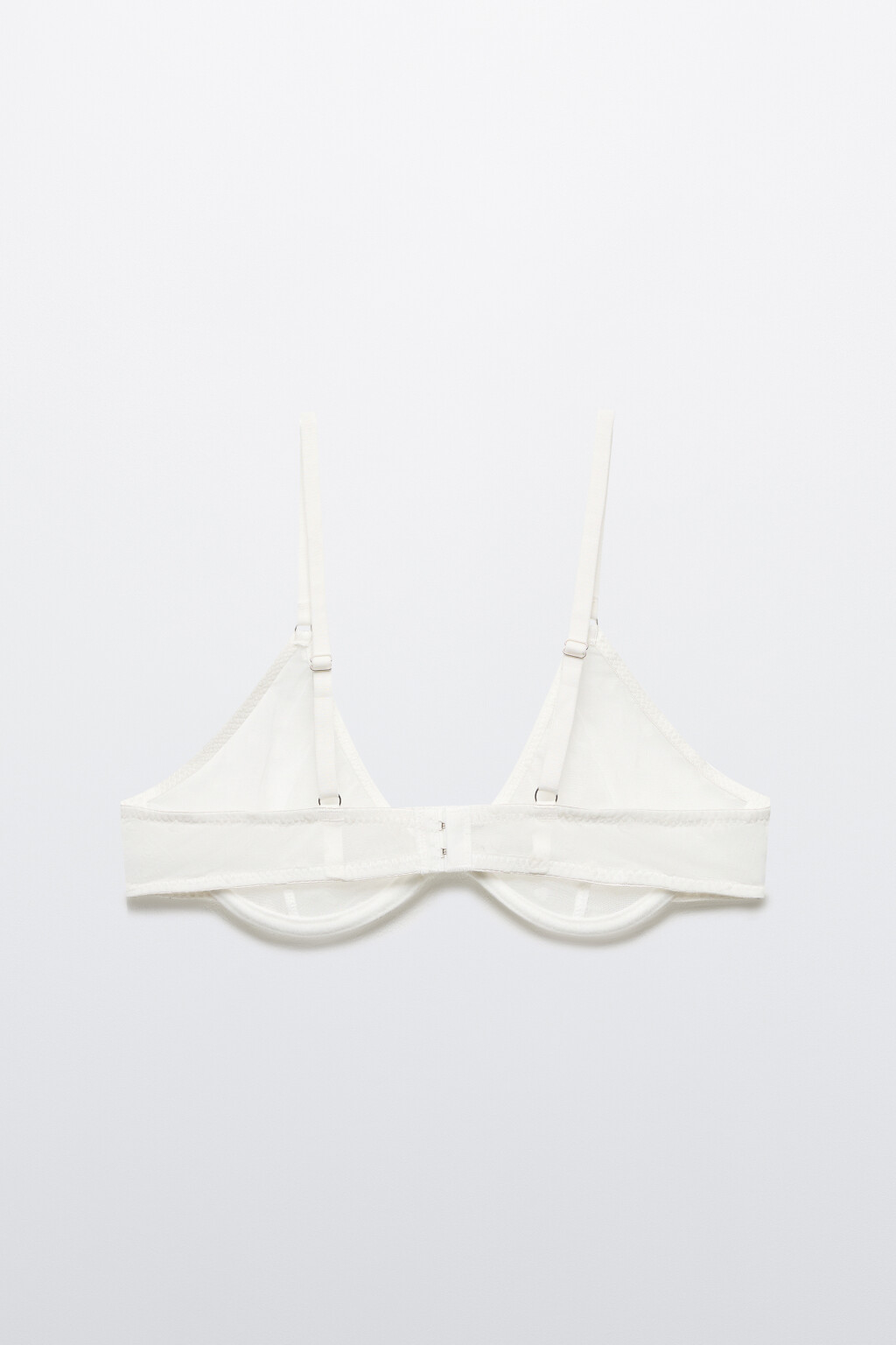 Бюстгальтер-бра сетчатый с сердечками - цвет ванильный - 7