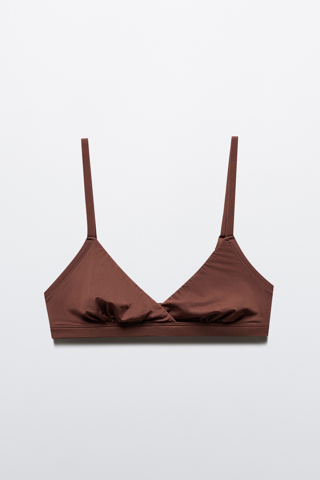 Бюстгальтер-бралетт базовый гладкий - цвет коричневый - 5