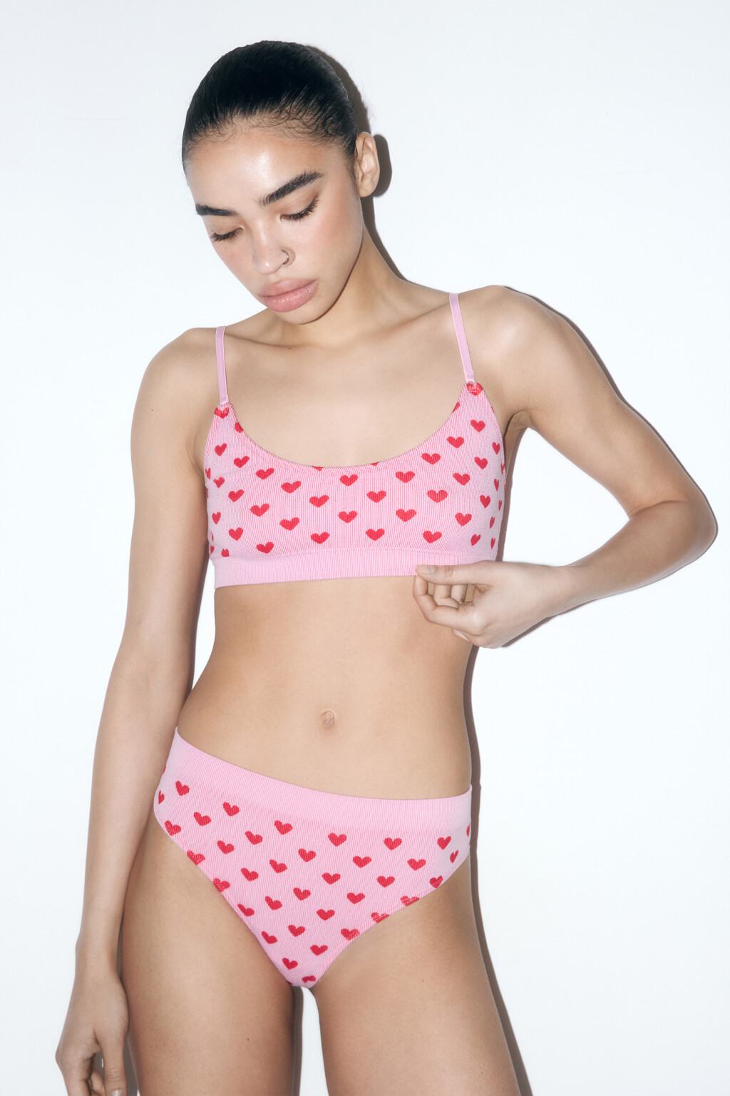 Бюстгальтер-топ бесшовный в сердечко - цвет мультиколор - 2