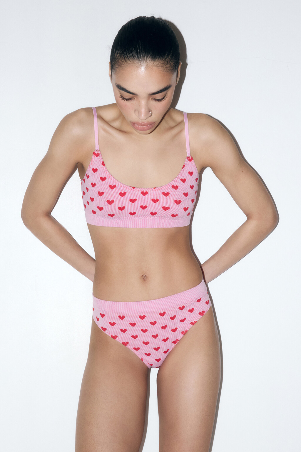 Бюстгальтер-топ бесшовный в сердечко - цвет мультиколор - 4