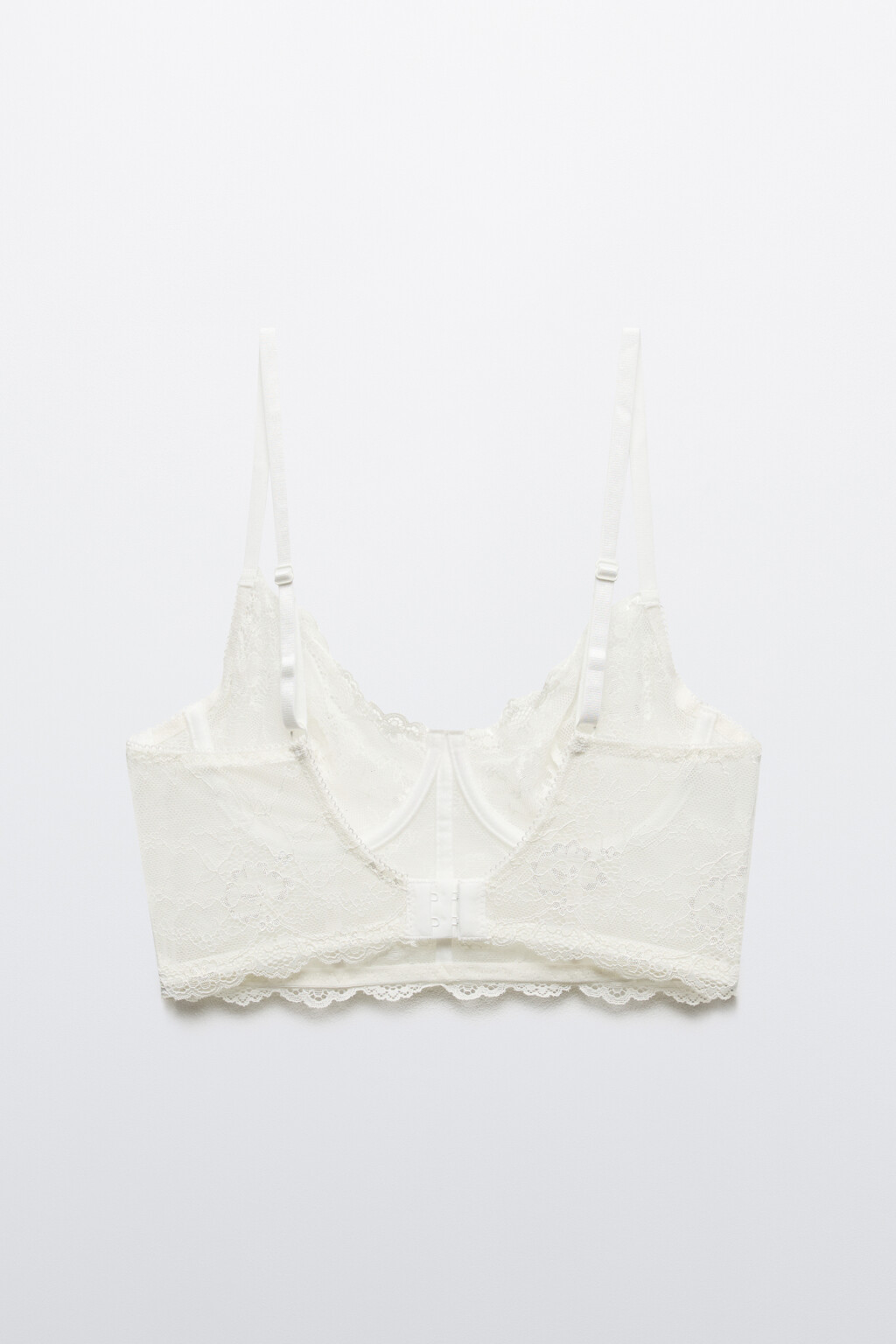 Бюстгальтер-корсет из кружева с сеткой - цвет ванильный - 6