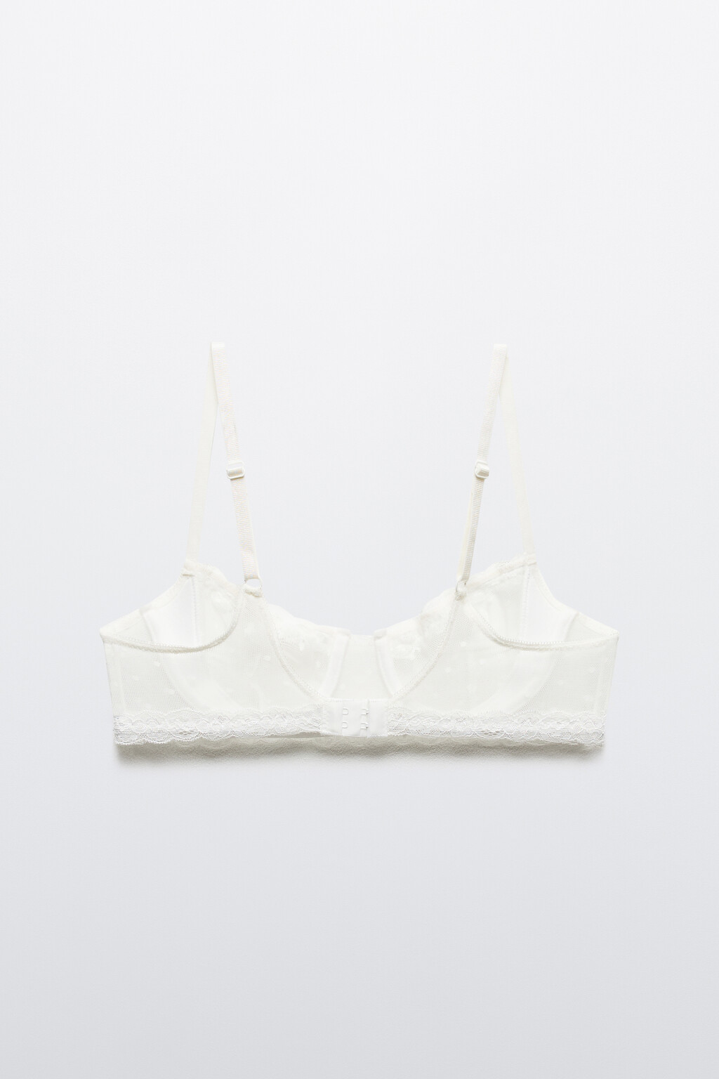 Бюстгальтер-бра из сетки с кружевом - цвет ванильный - 6