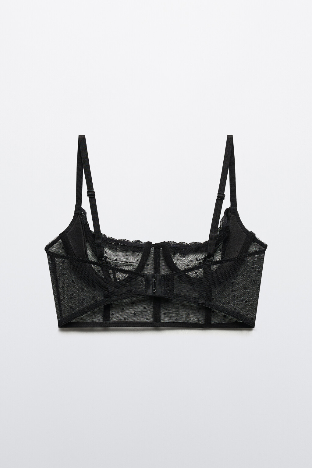 Бюстгальтер-корсет из сетки с кружевом - цвет черный - 6