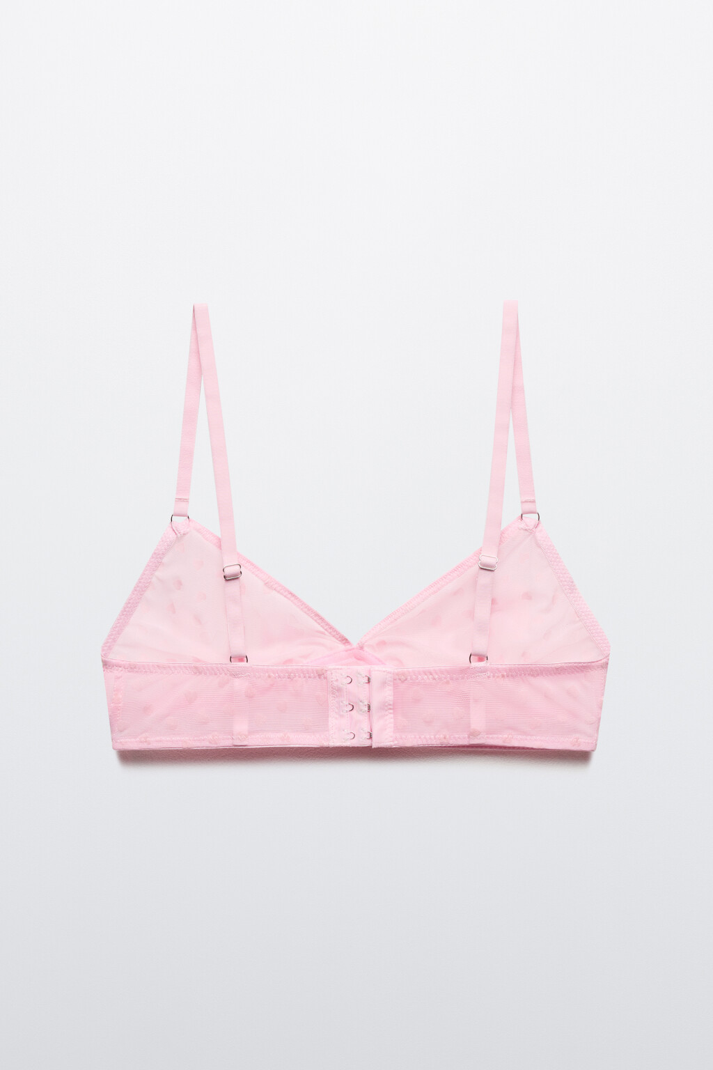 Бюстгальтер-бралетт из сетки с сердечками - цвет розовый - 6