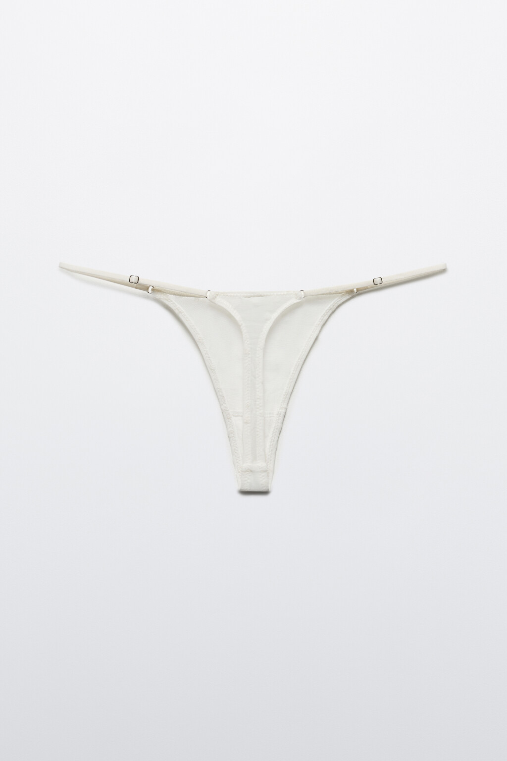 Трусы-стринги сетчатые с сердечками - цвет ванильный - 8