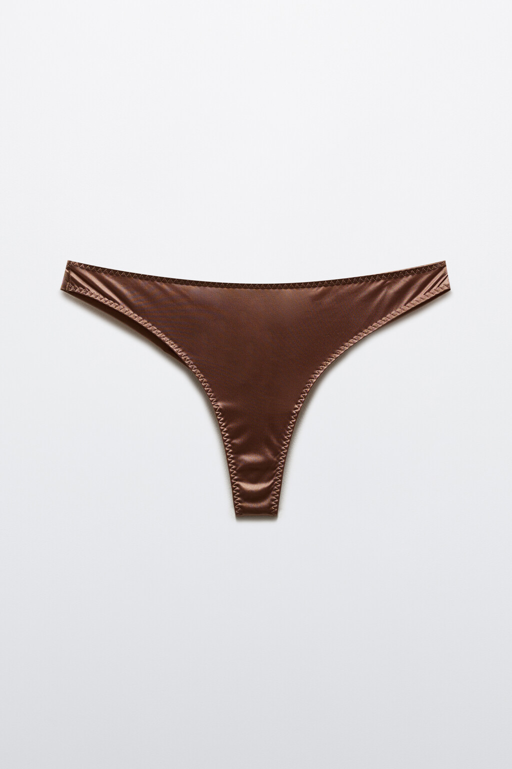 Трусы-бразильяна атласные - цвет коричневый - 7