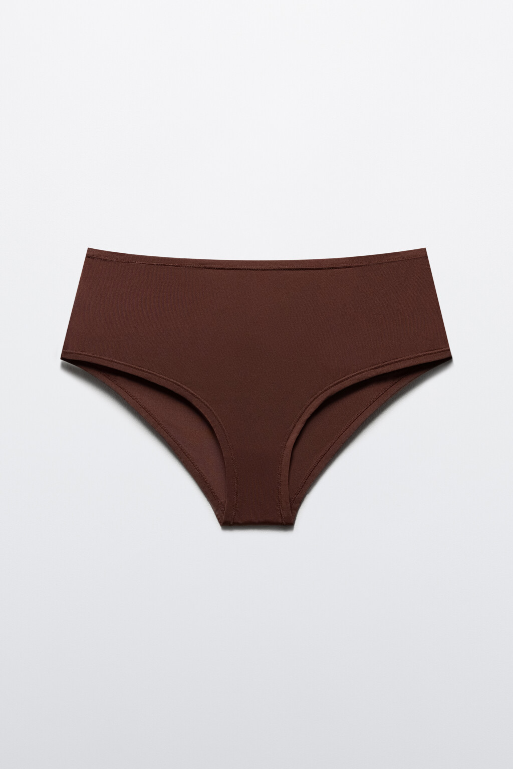 Трусы-слипы гладкие с высокой посадкой - цвет коричневый - 5