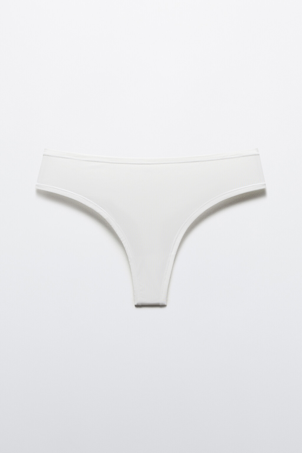 Трусы-стринги гладкие с высокой посадкой - цвет белый - 6