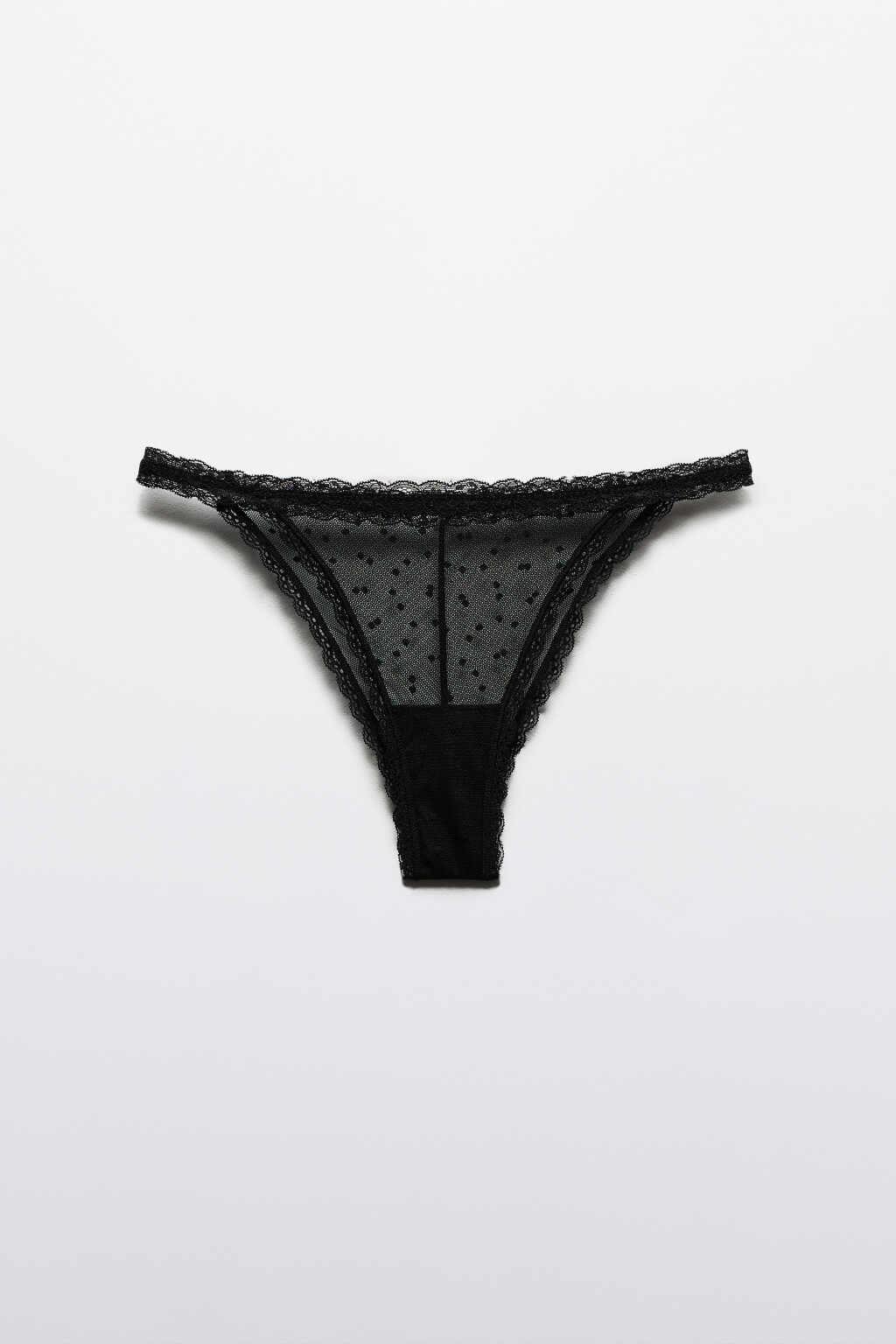 Трусы-слипы из сетки с кружевом - цвет черный - 5