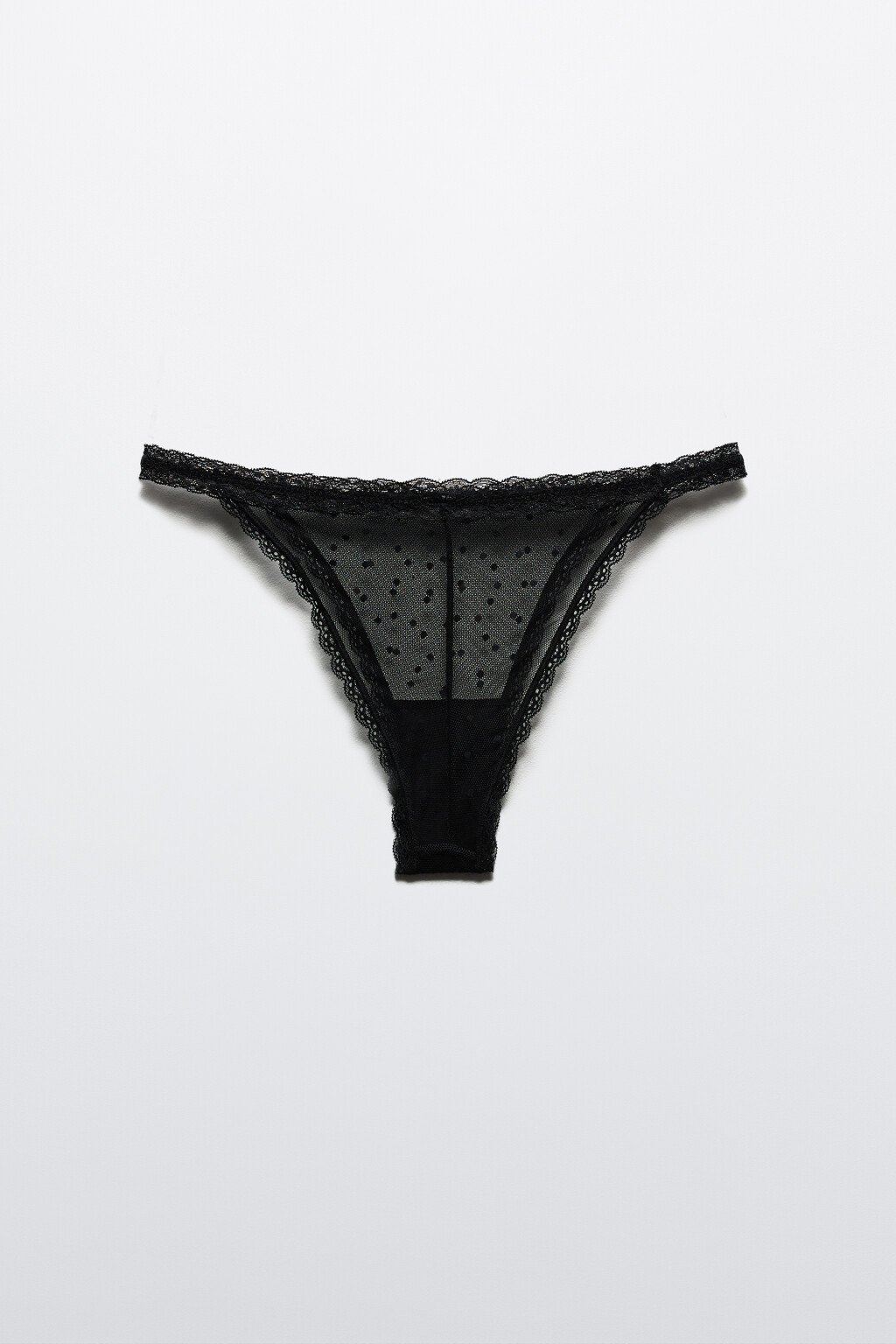 Трусы-слипы из сетки с кружевом - цвет черный - 6