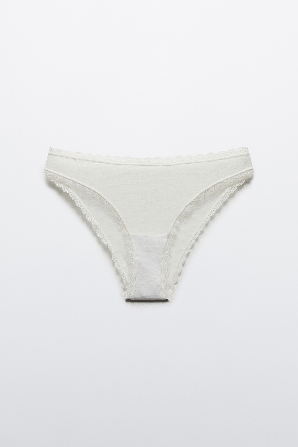 Трусы-слипы из сетки с кружевом - цвет ванильный - 5