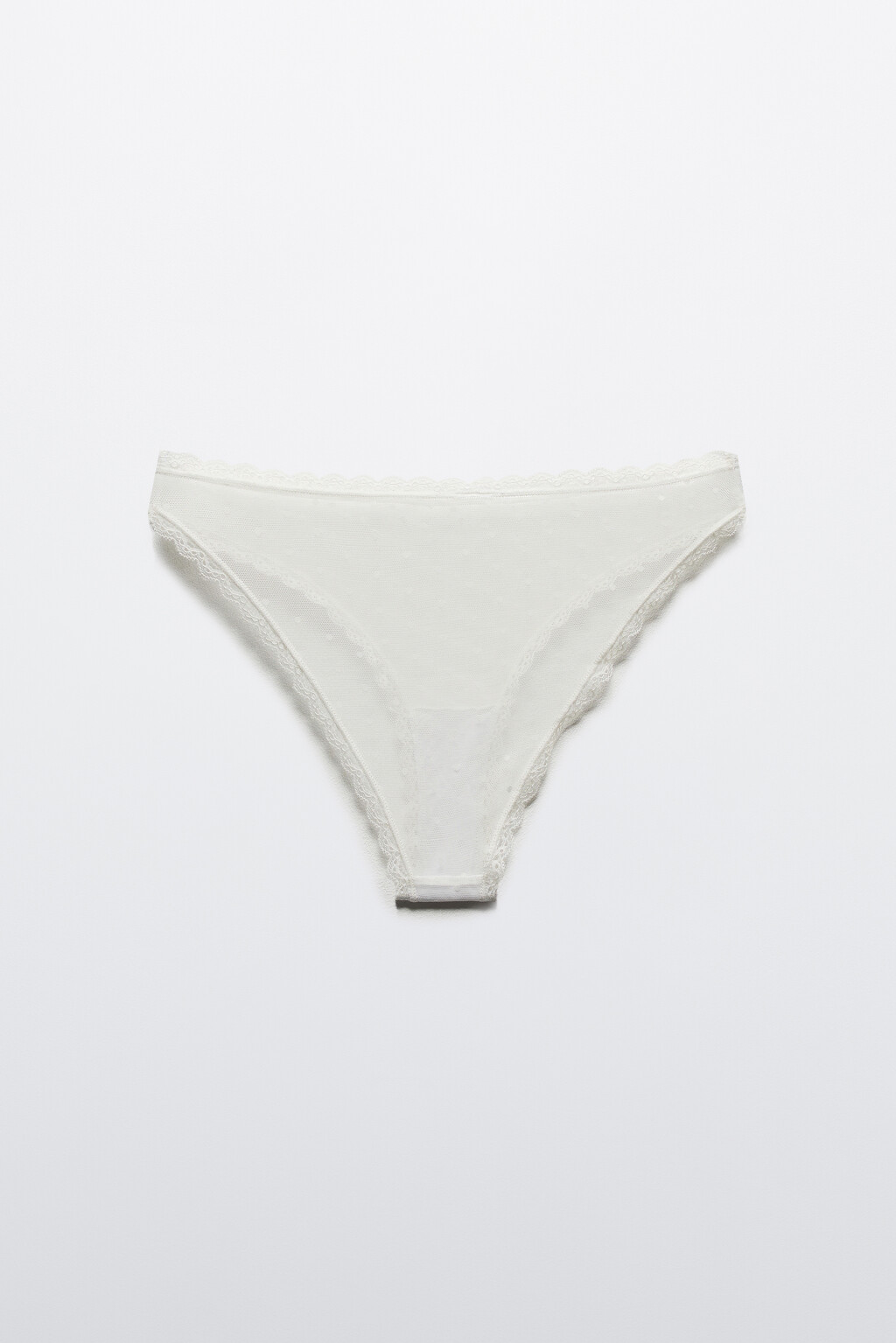 Трусы-слипы из сетки с кружевом - цвет ванильный - 6