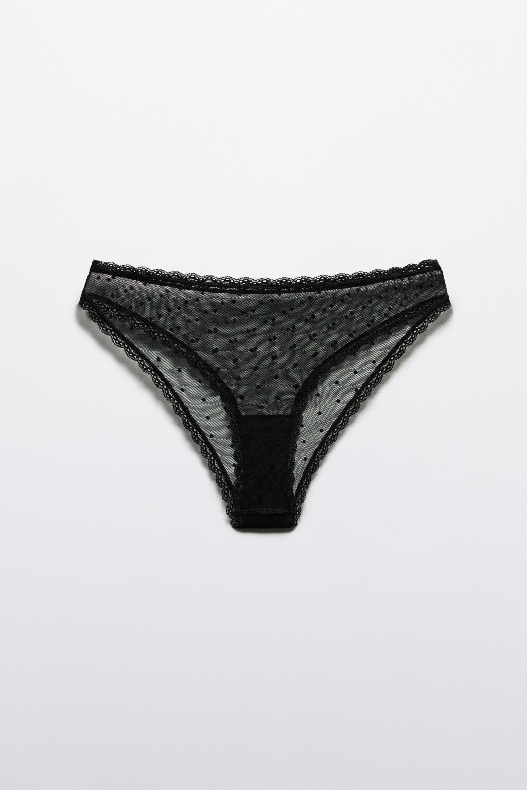 Трусы-слипы из сетки с кружевом - цвет черный - 6