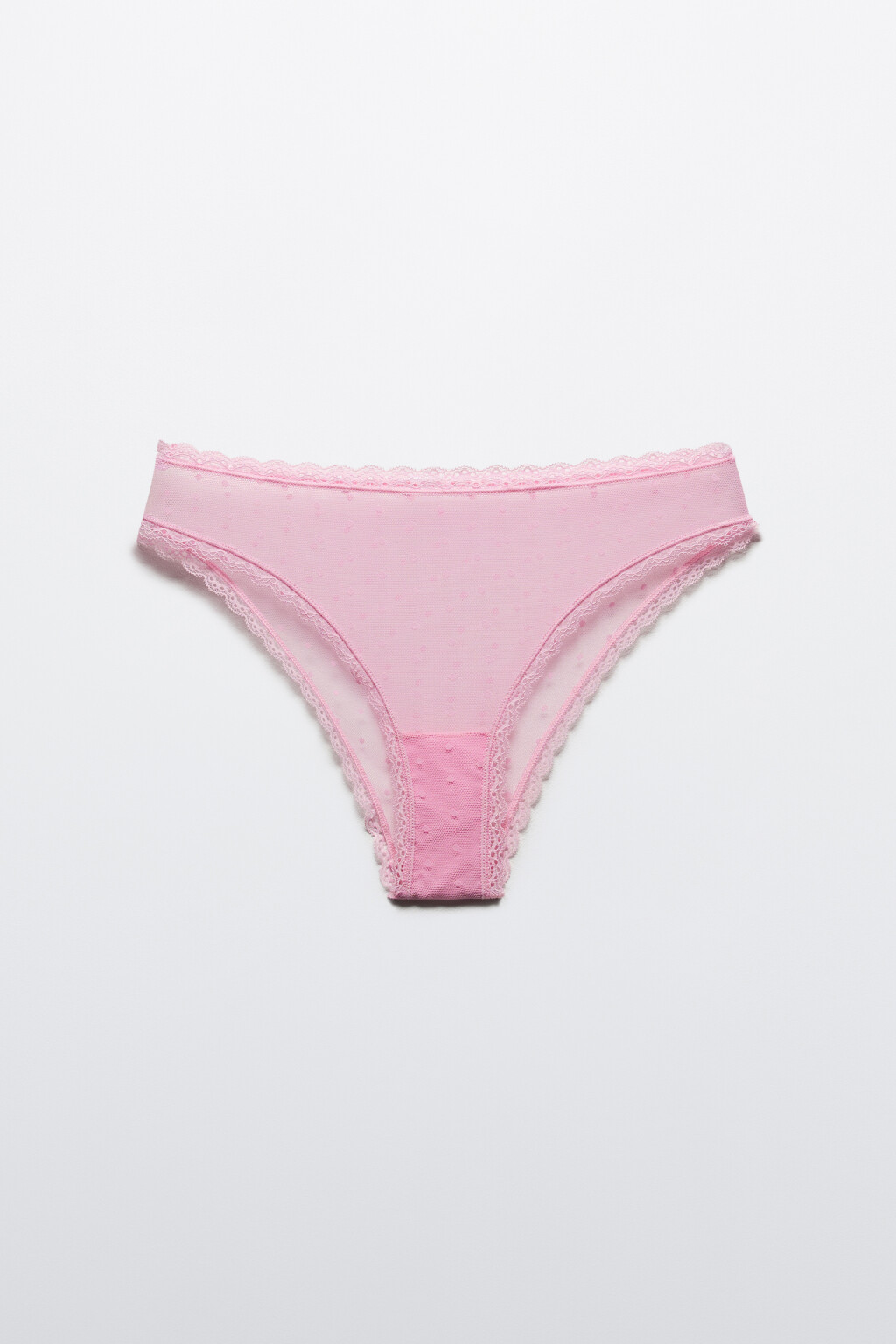 Трусы-слипы из сетки с кружевом - цвет розовый - 5