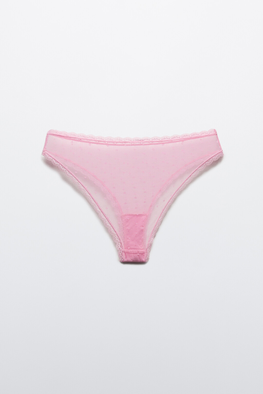 Трусы-слипы из сетки с кружевом - цвет розовый - 6