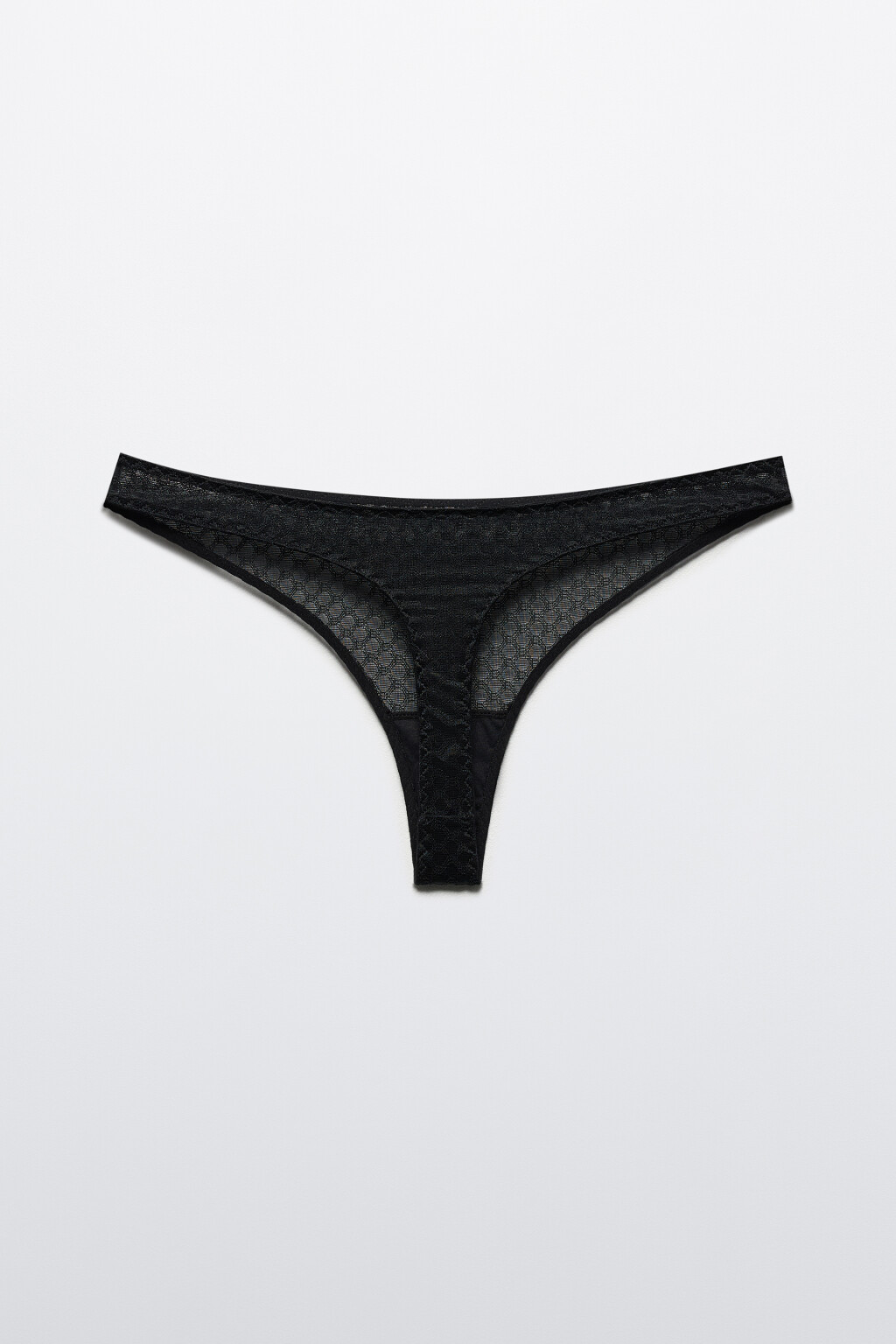 Трусы-бразильяна из полупрозрачной сетки - цвет черный - 8