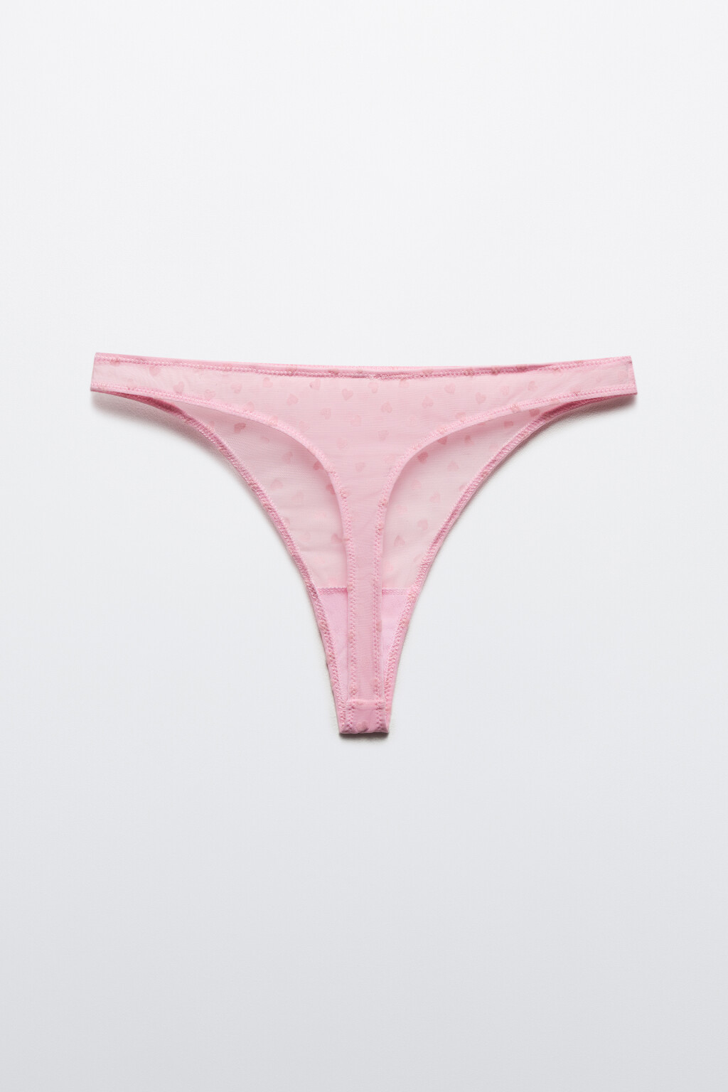 Трусы-стринги из сетки с сердечками - цвет розовый - 6