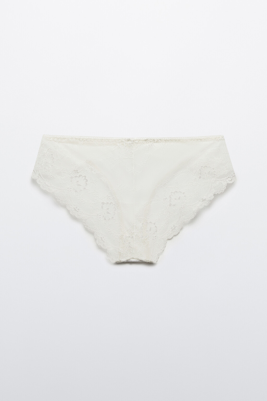 Трусы-слипы из кружева с сеткой - цвет ванильный - 6