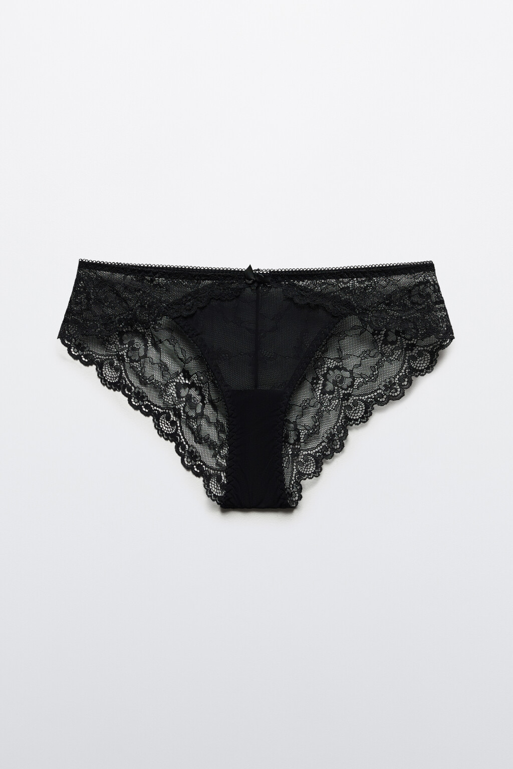 Трусы-слипы из кружева с сеткой - цвет черный - 5