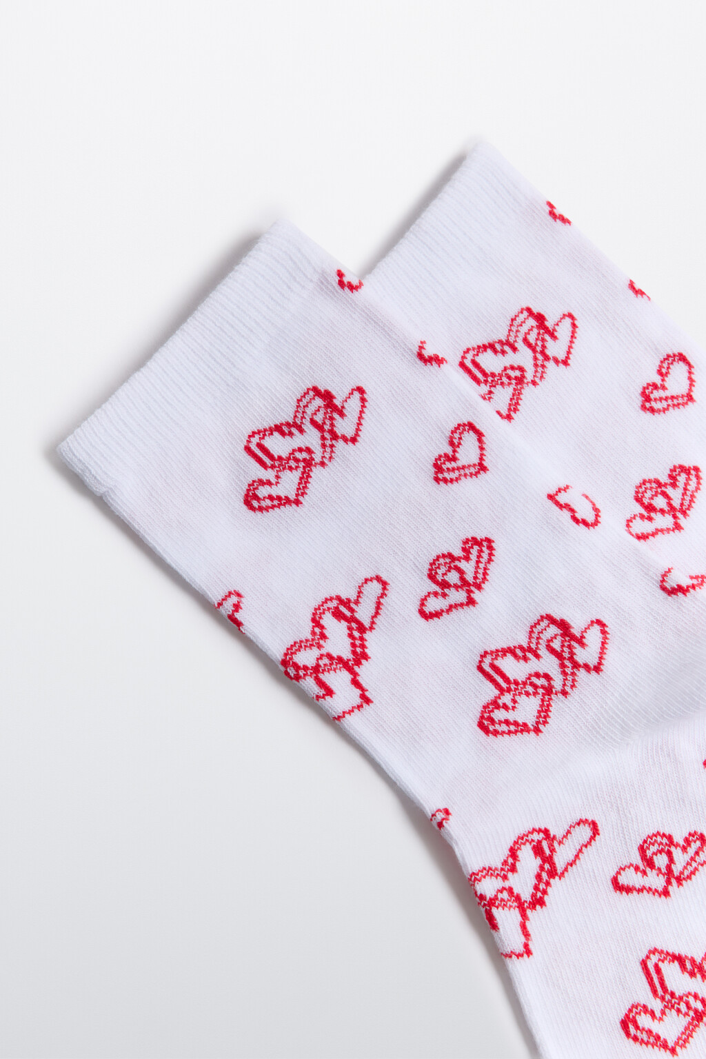 Носки высокие хлопковые с рисунком - цвет красный - 2