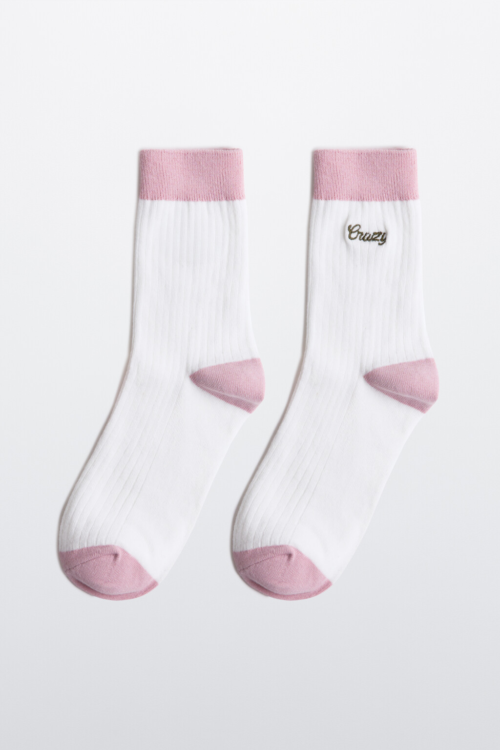 Носки с вышитой надписью - цвет розовый - 1