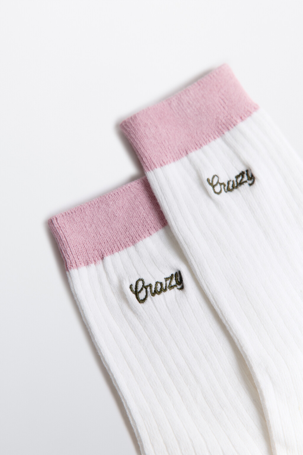 Носки с вышитой надписью - цвет розовый - 2