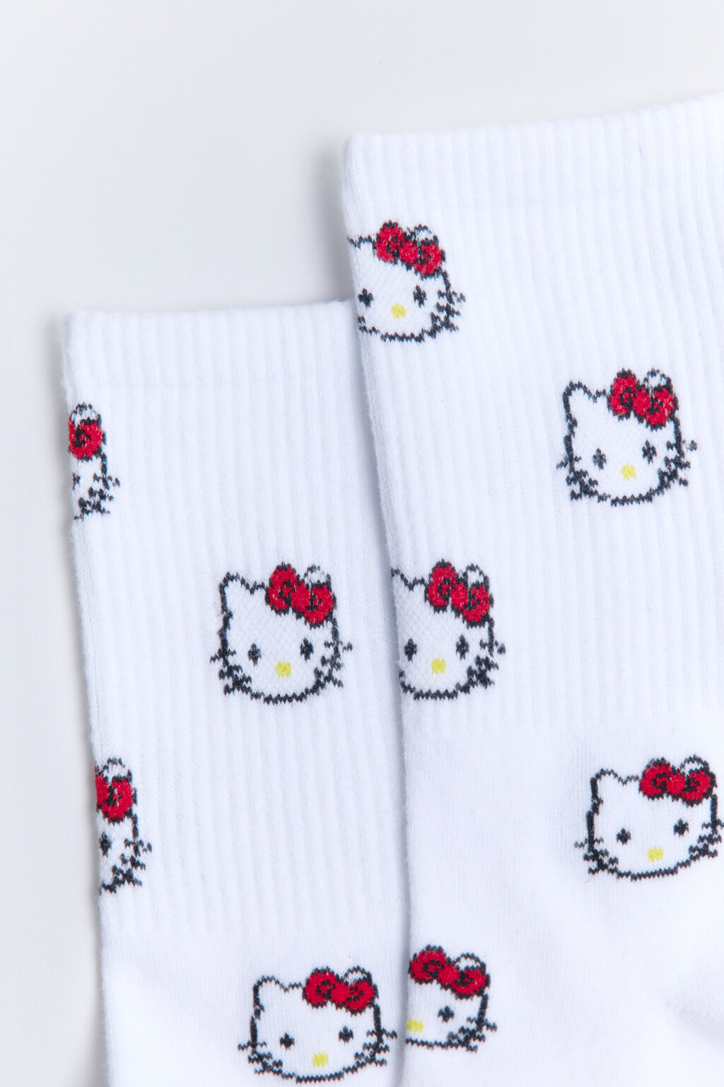 Носки высокие хлопковые с принтом - цвет белый - 3