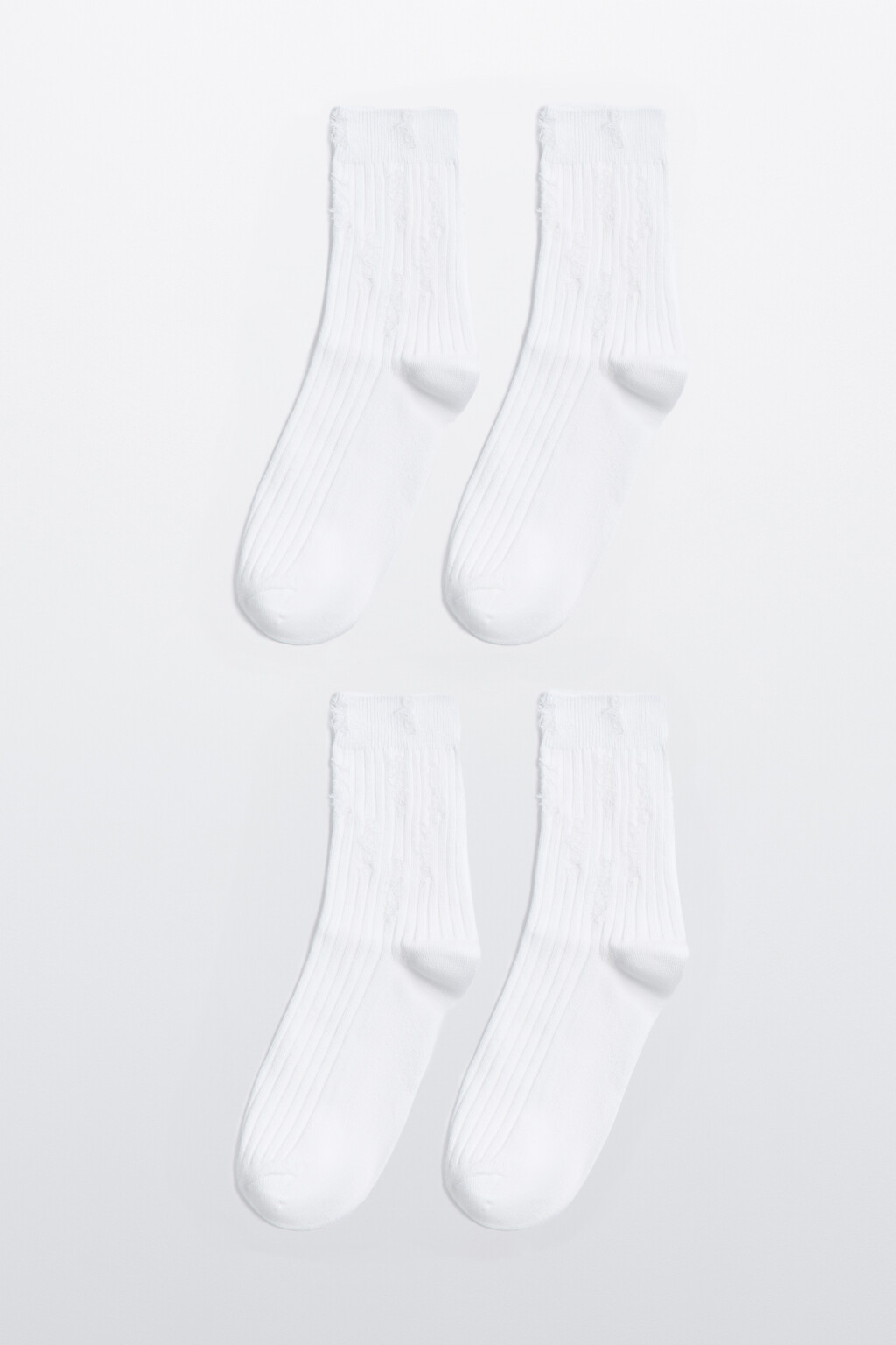 Набор носков высоких рваных (2 пары) - цвет ванильный - 1