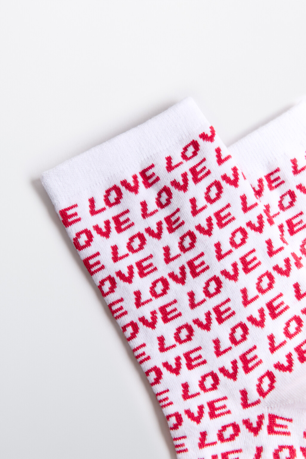Носки с принтом-надписью - цвет красный - 2