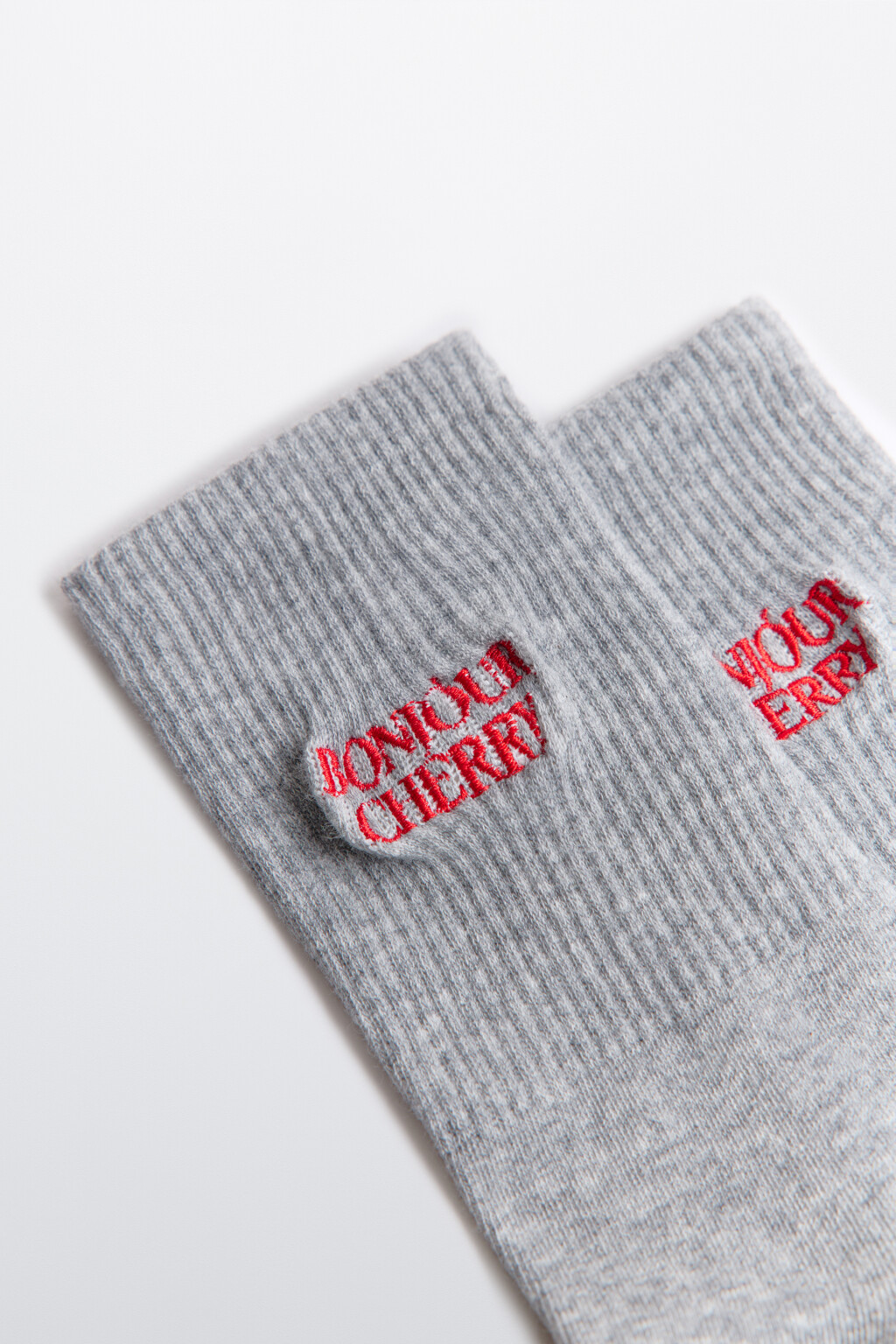 Носки с вышитой надписью - цвет серый - 2
