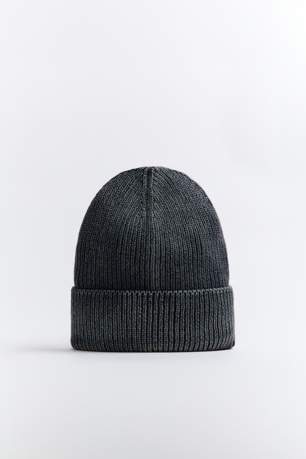 Шапка-бини вязаная с вареным эффектом - цвет серый - 1