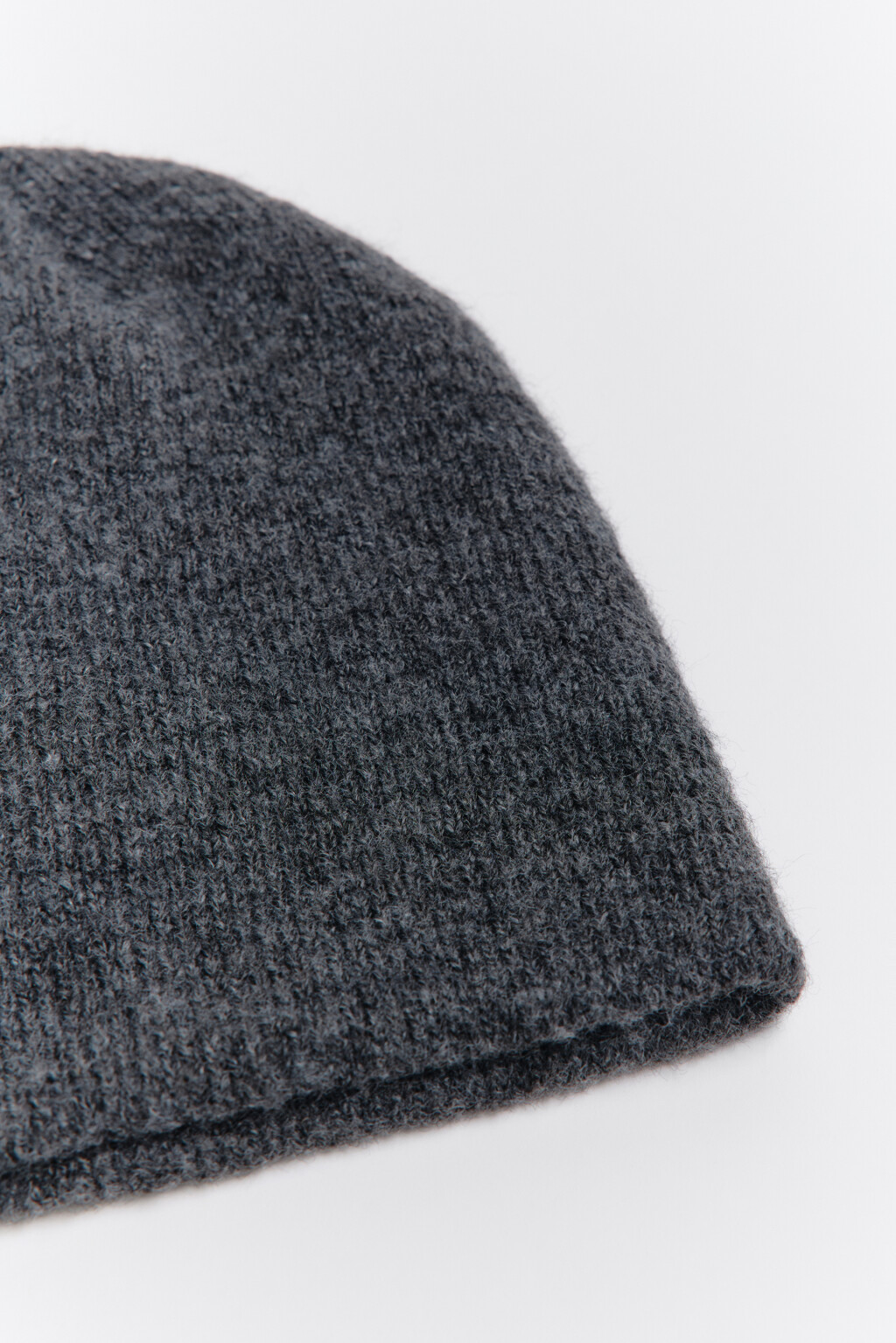Шапка-бини трикотажная без отворота - цвет серый - 2