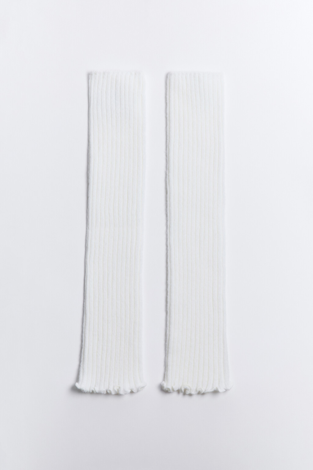 Гетры вязаные в рубчик - цвет молочный - 1