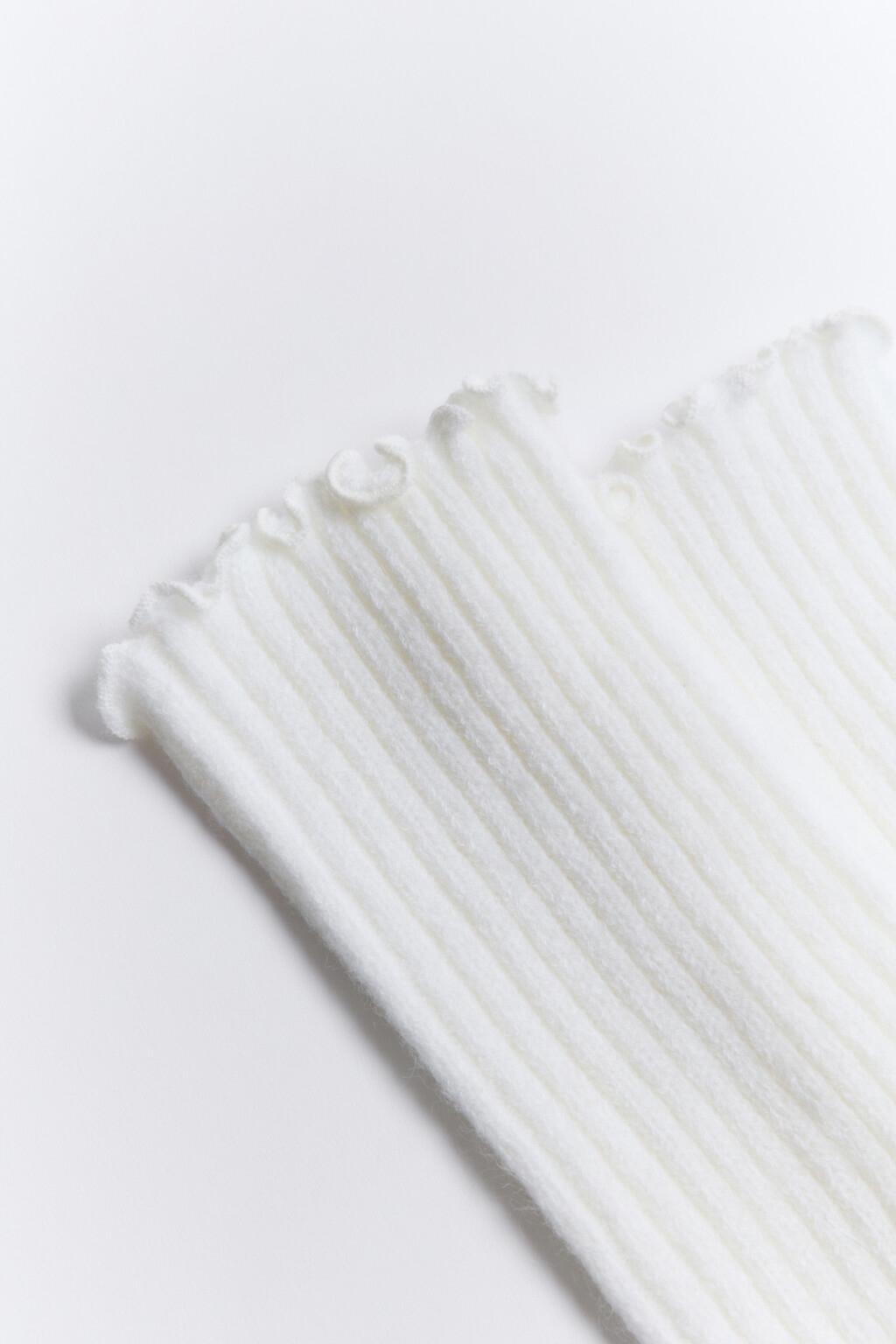 Гетры вязаные в рубчик - цвет молочный - 2