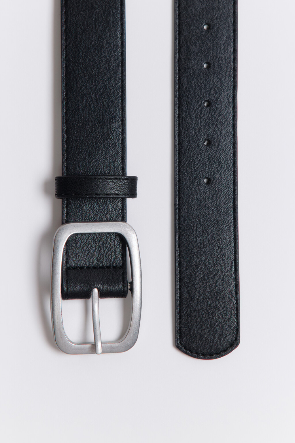 Ремень брючный из гладкой искусственной кожи - цвет черный - 2