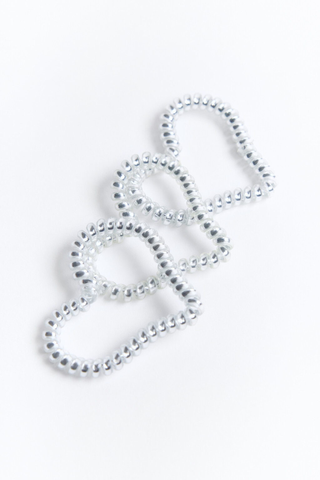 Набор резинок-спиралей в виде сердца (3 штуки) - цвет белый - 2