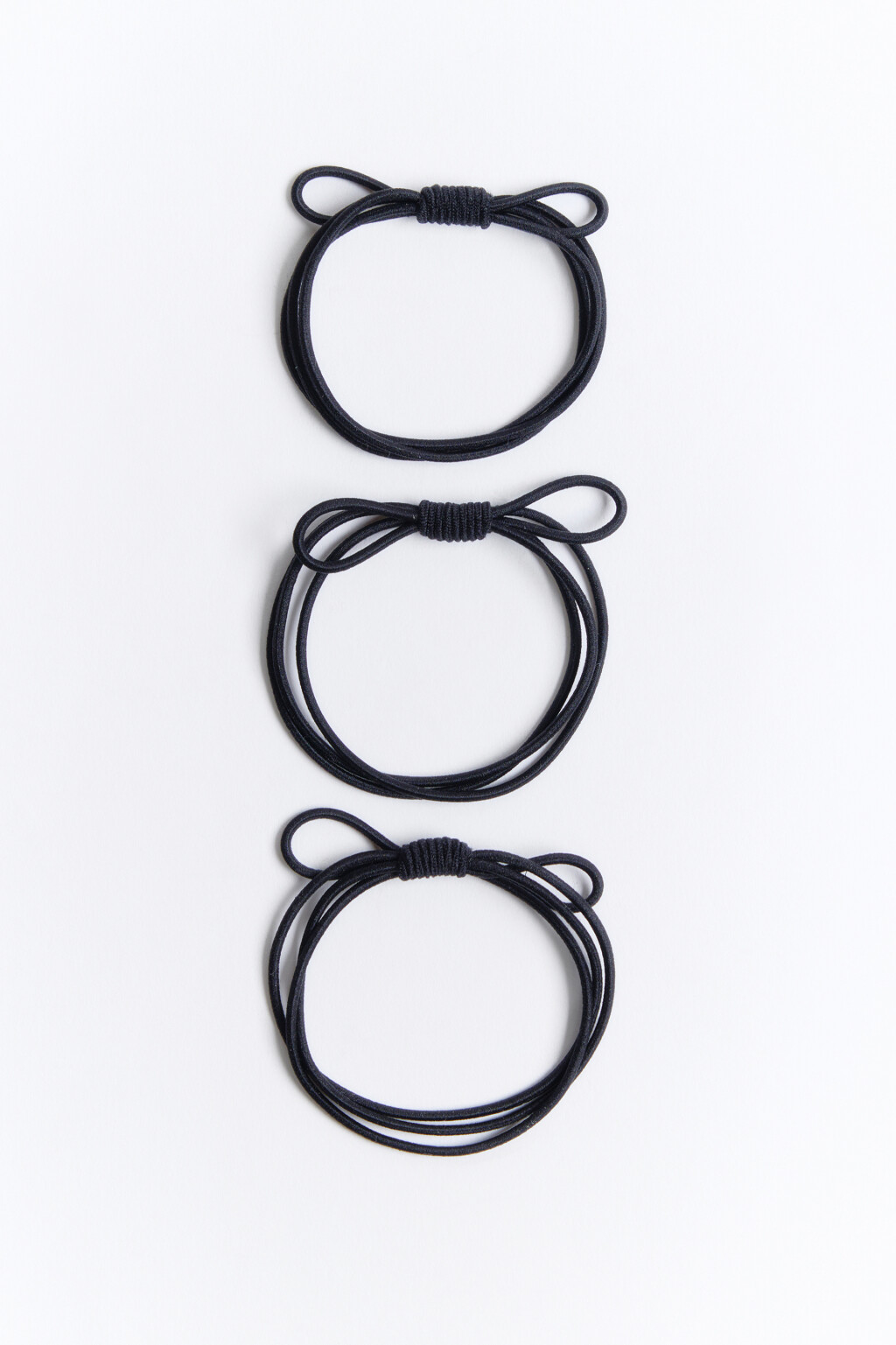 Набор резинок с бантиком (3 штуки) - цвет черный - 1