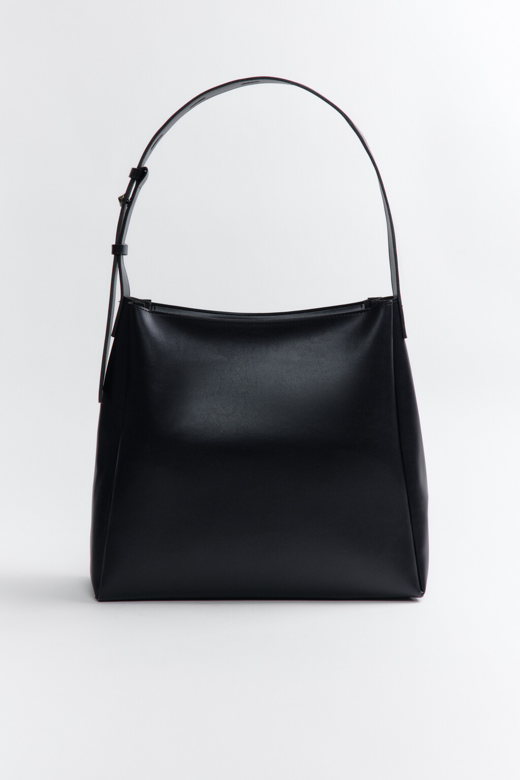 Сумка-тоут с металлическим декором на ремне - цвет черный - 3