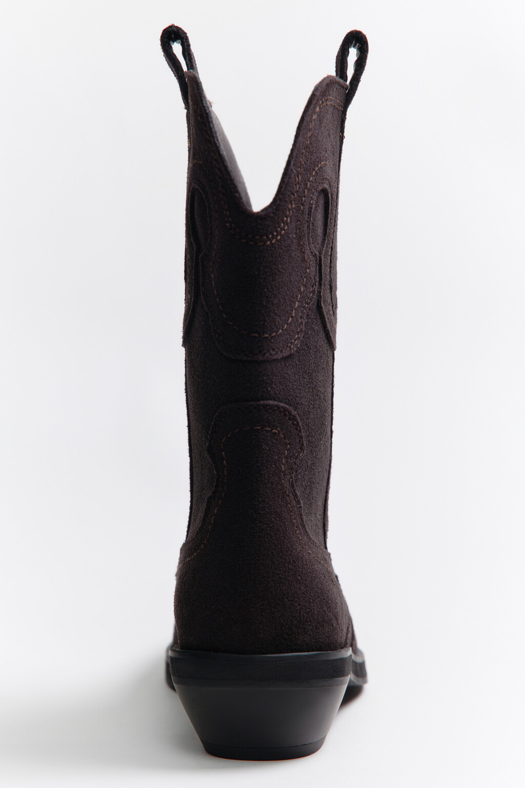 Полусапоги-казаки замшевые с вышивкой - цвет коричневый - 10