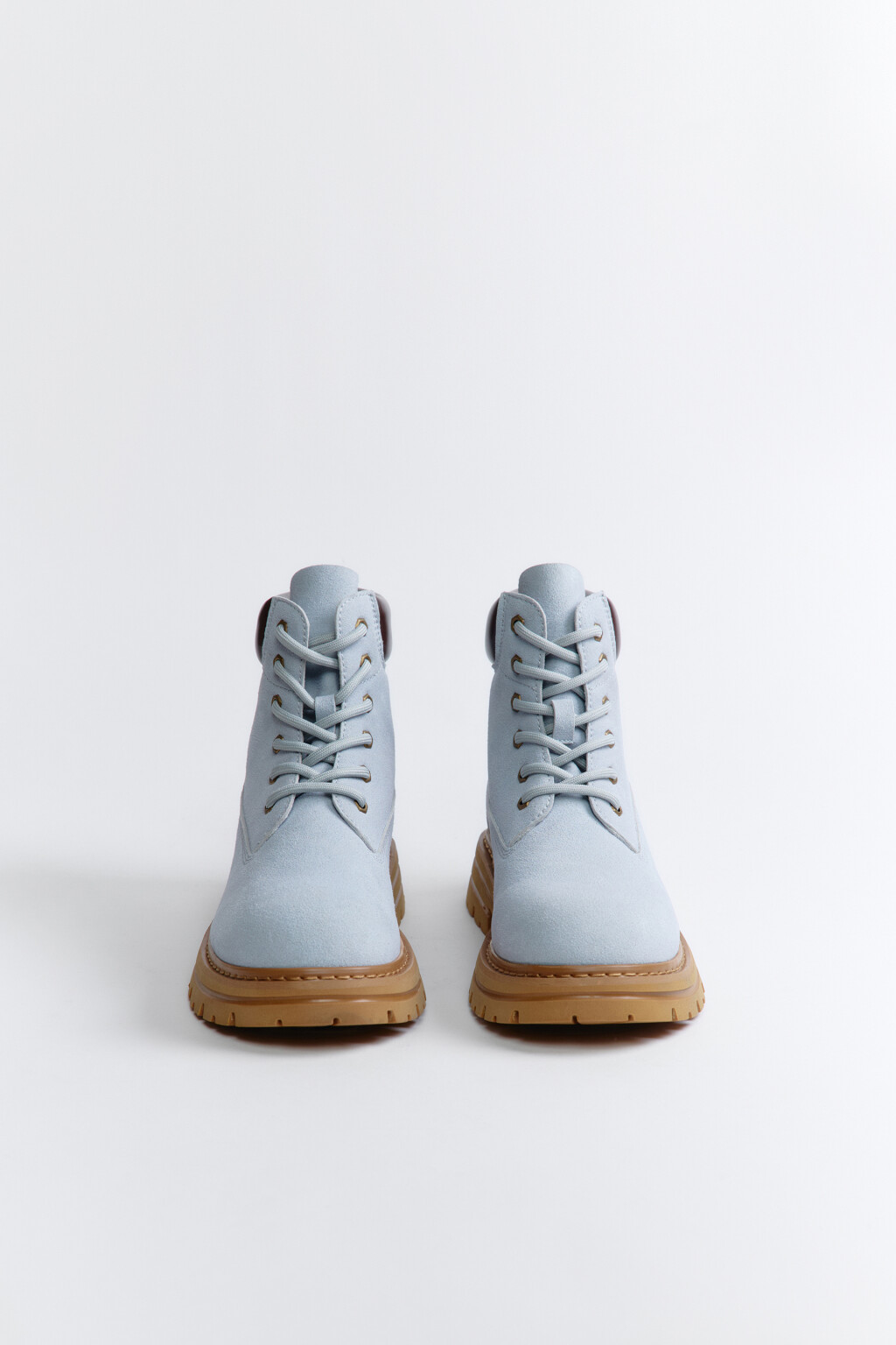 Ботинки-тимберленды из натуральной кожи - цвет голубой - 3