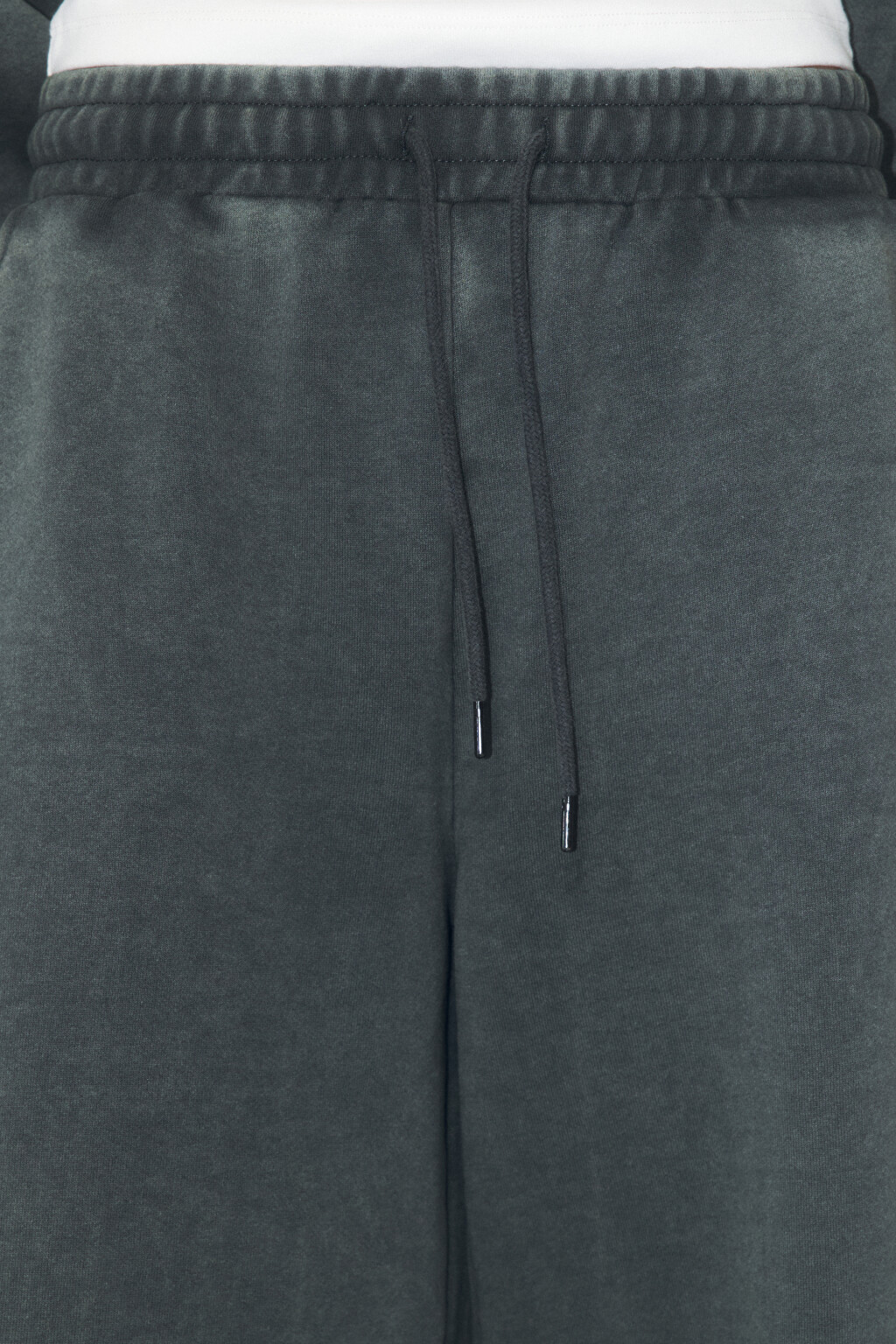 Брюки широкие трикотажные из футера - цвет зеленый - 5