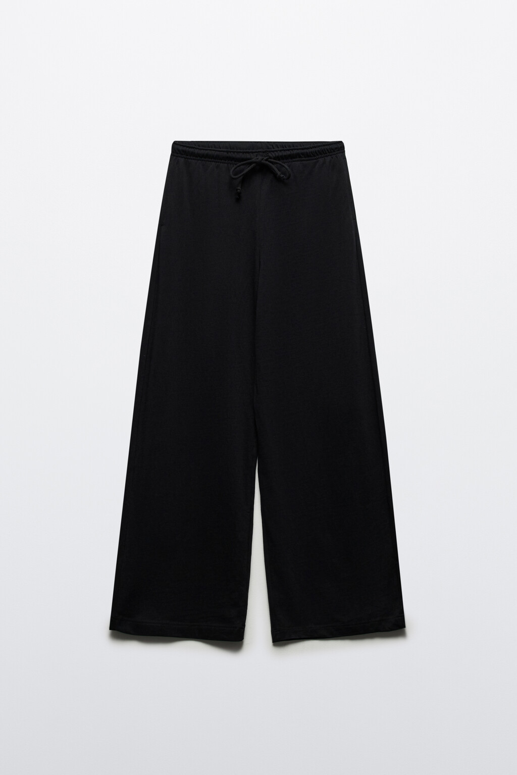 Брюки прямые трикотажные с завязками - цвет черный - 7