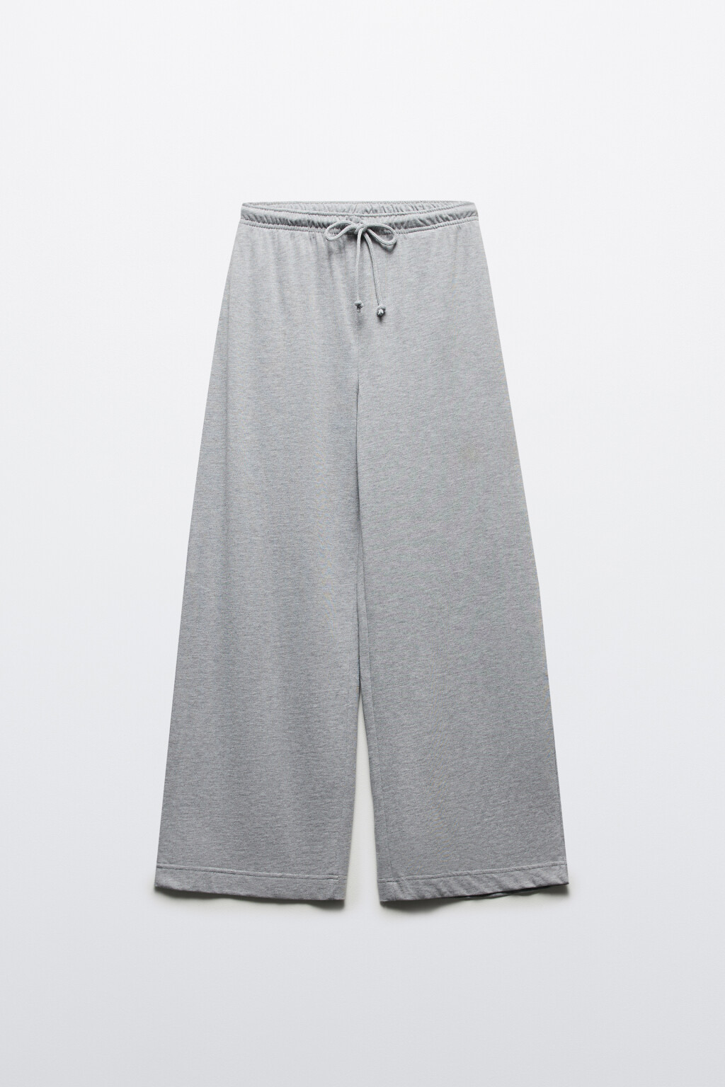 Брюки широкие трикотажные с завязками - цвет серый - 7