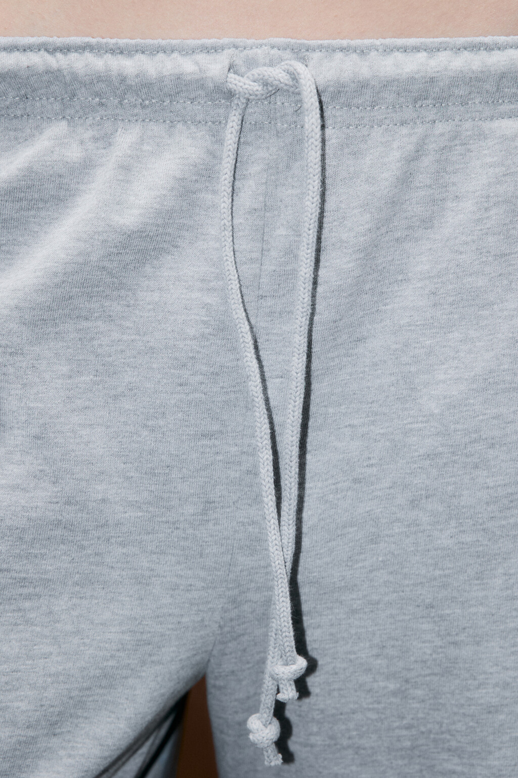 Брюки широкие трикотажные с завязками - цвет серый - 5