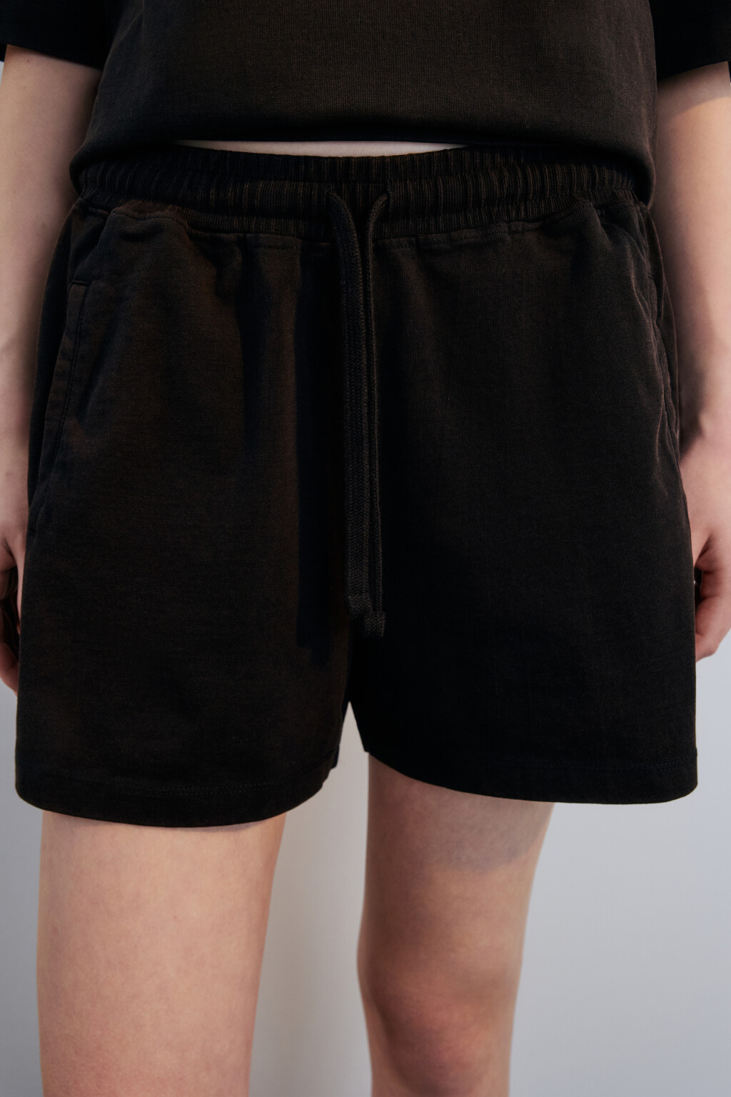 Шорты трикотажные с вареным эффектом - цвет серый - 5