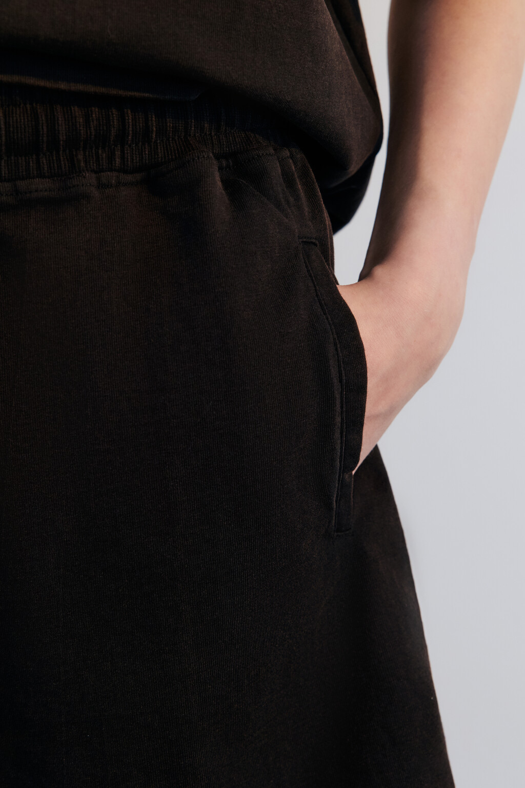 Шорты трикотажные с вареным эффектом - цвет серый - 6