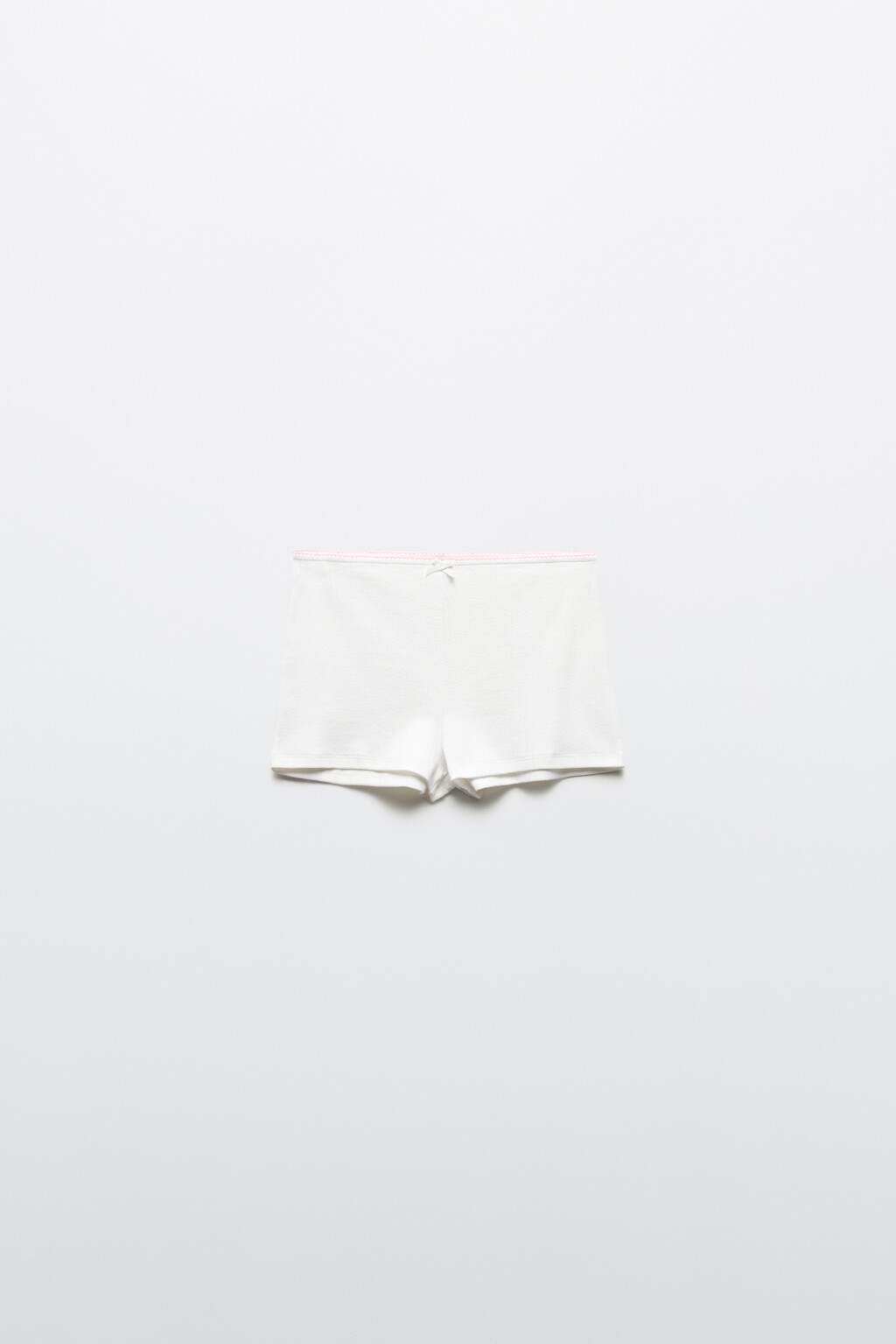 Шорты в рубчик с бантиком - цвет белый - 10