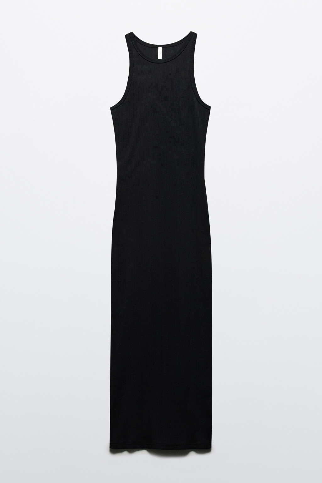 Платье-майка миди в рубчик - цвет черный - 8