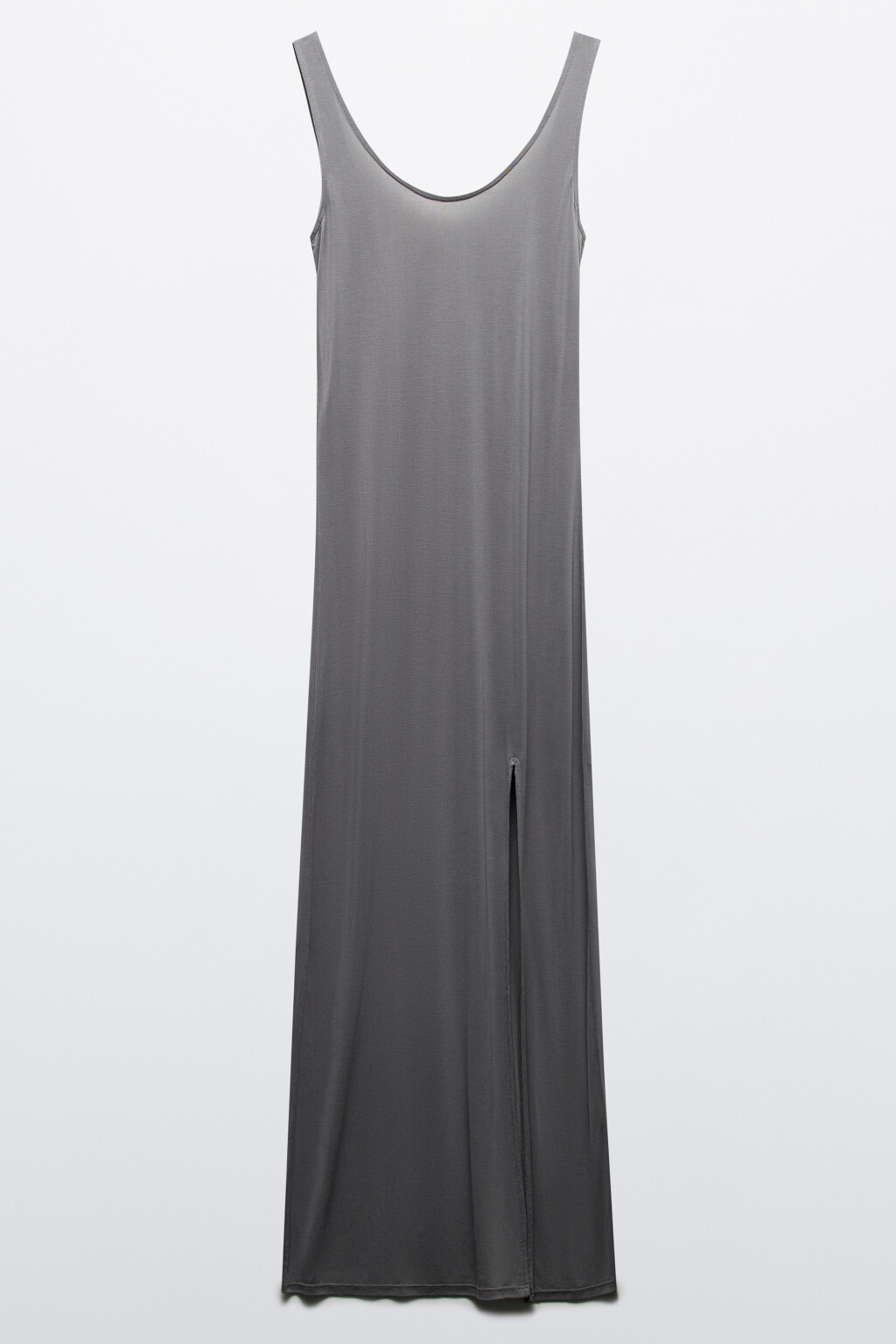 Платье-майка макси из тонкого трикотажа - цвет серый - 7